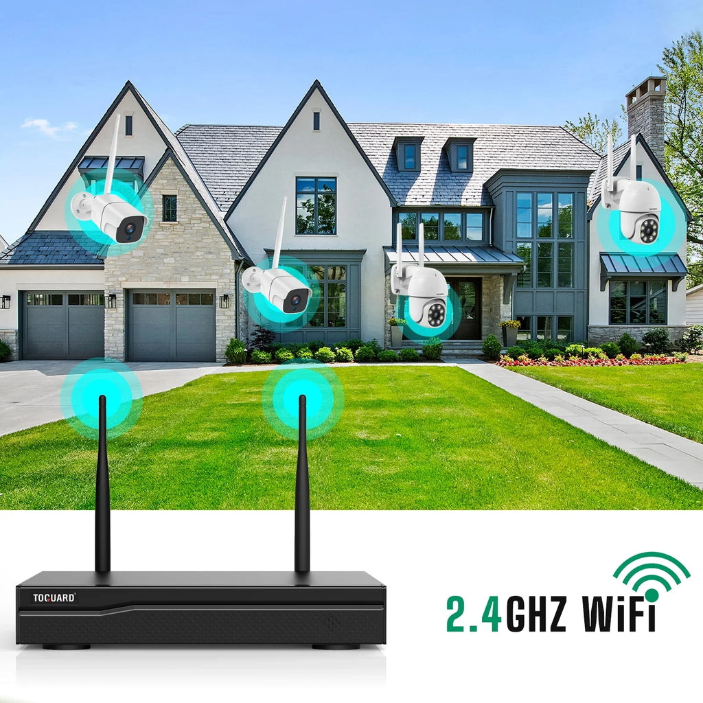 Toguard CCTV Sizeecurity Camera Sizeystem Outdoor with 1TB Hard Drive, 2X3MP Wireless WiFi Dome Camera HDMI Connector