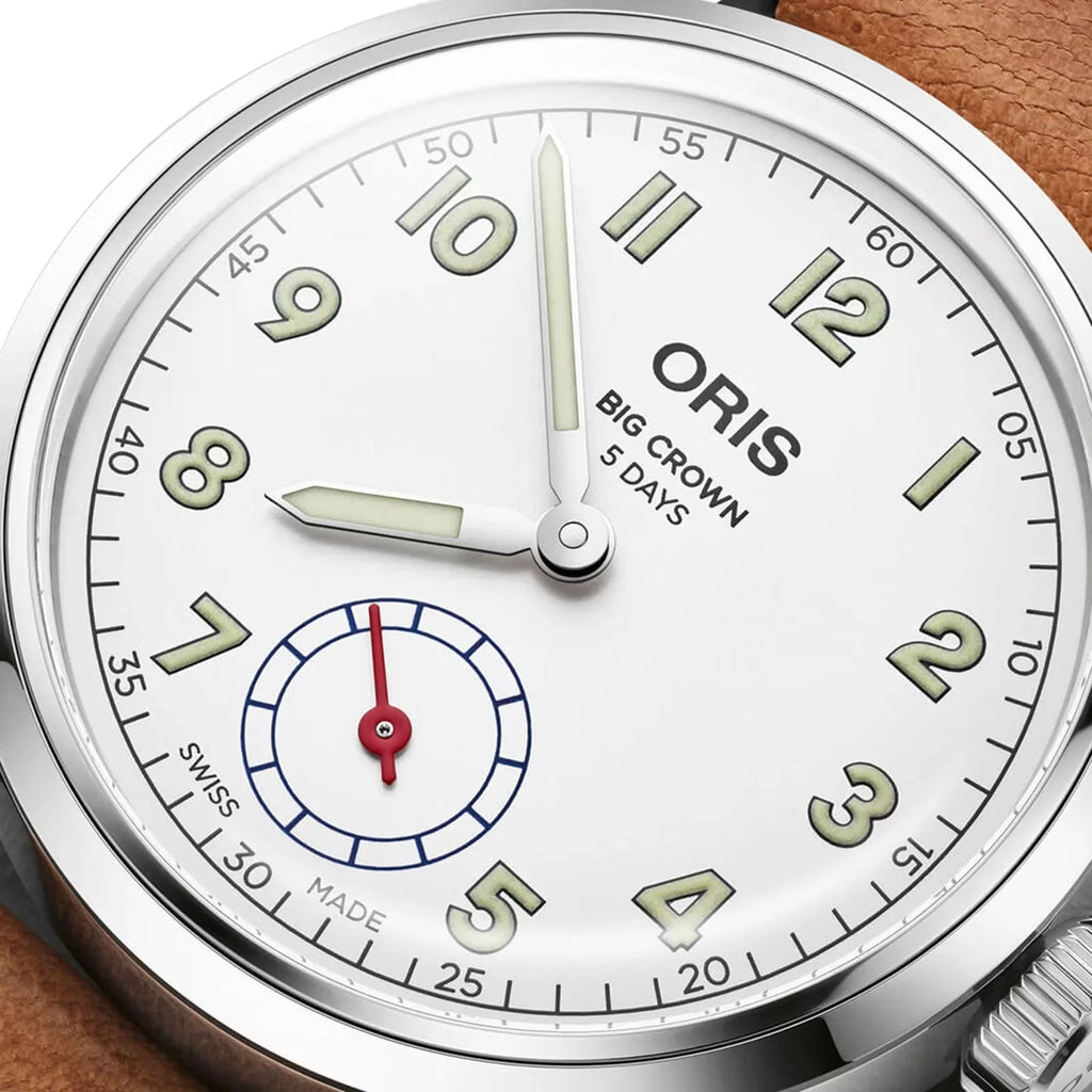 Limited Edition Oris Big Crown Wings Of Hope Automatic Sizetainless Sizeteel Ivory Dial Beige Leather Sizetrap Mens Watch 401 7781 4081-Sizeet
