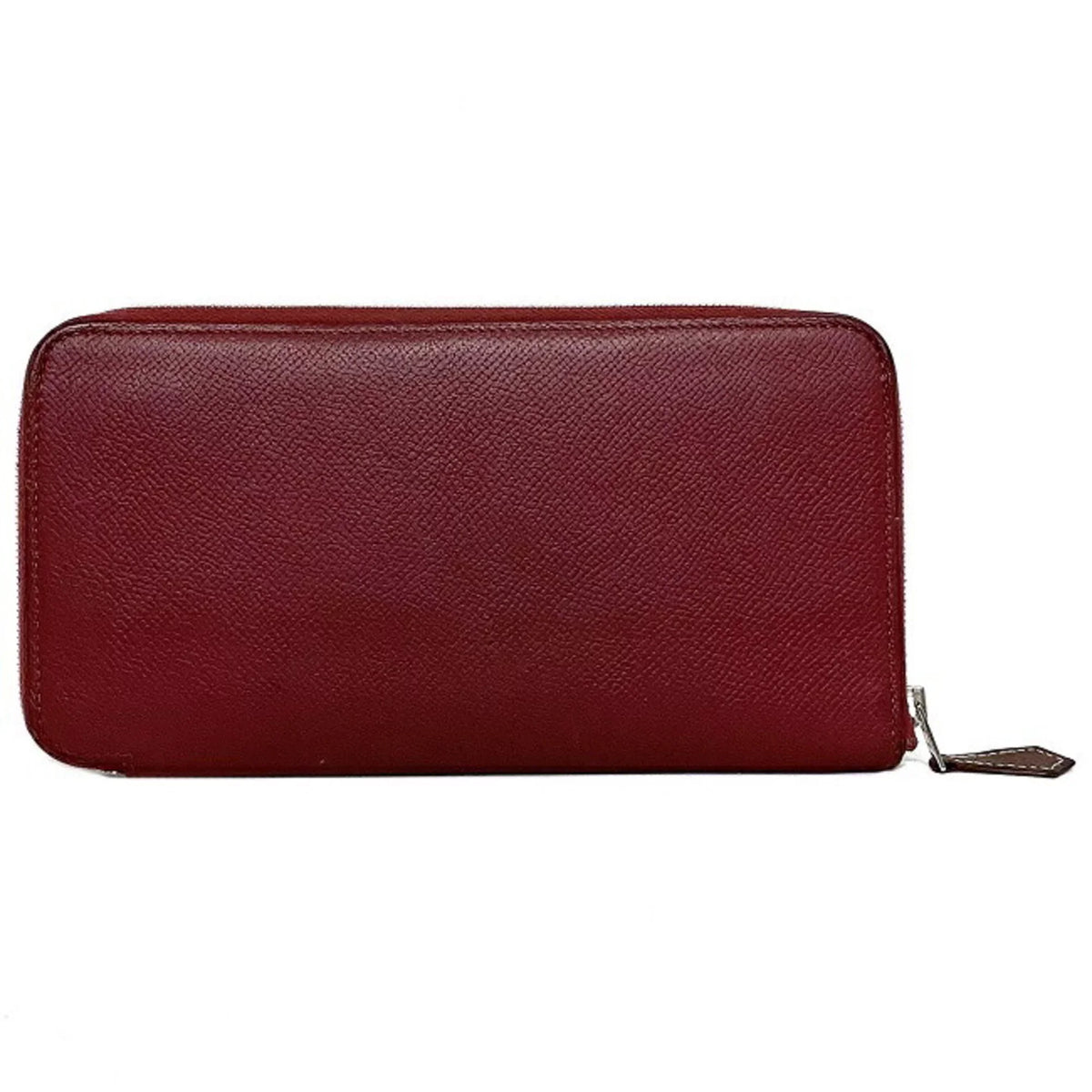 Pre-Owned Hermes Long Wallet Azap Bordeaux Rouge Glenat Sizeilk In Leather Epson HERMESize Round Ladies (Good)