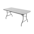 Portable Foldable Plastic Table with Sturdy Metal Legs