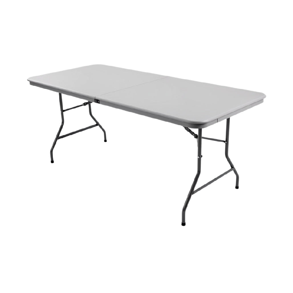 Portable Foldable Plastic Table with Sturdy Metal Legs