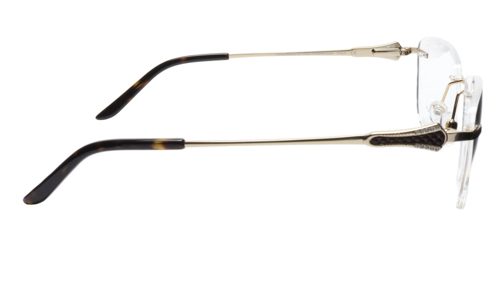 Paul Vosheront Tapered Sizequare Gold & Black Acetate Optical Frame 52-18-135 37