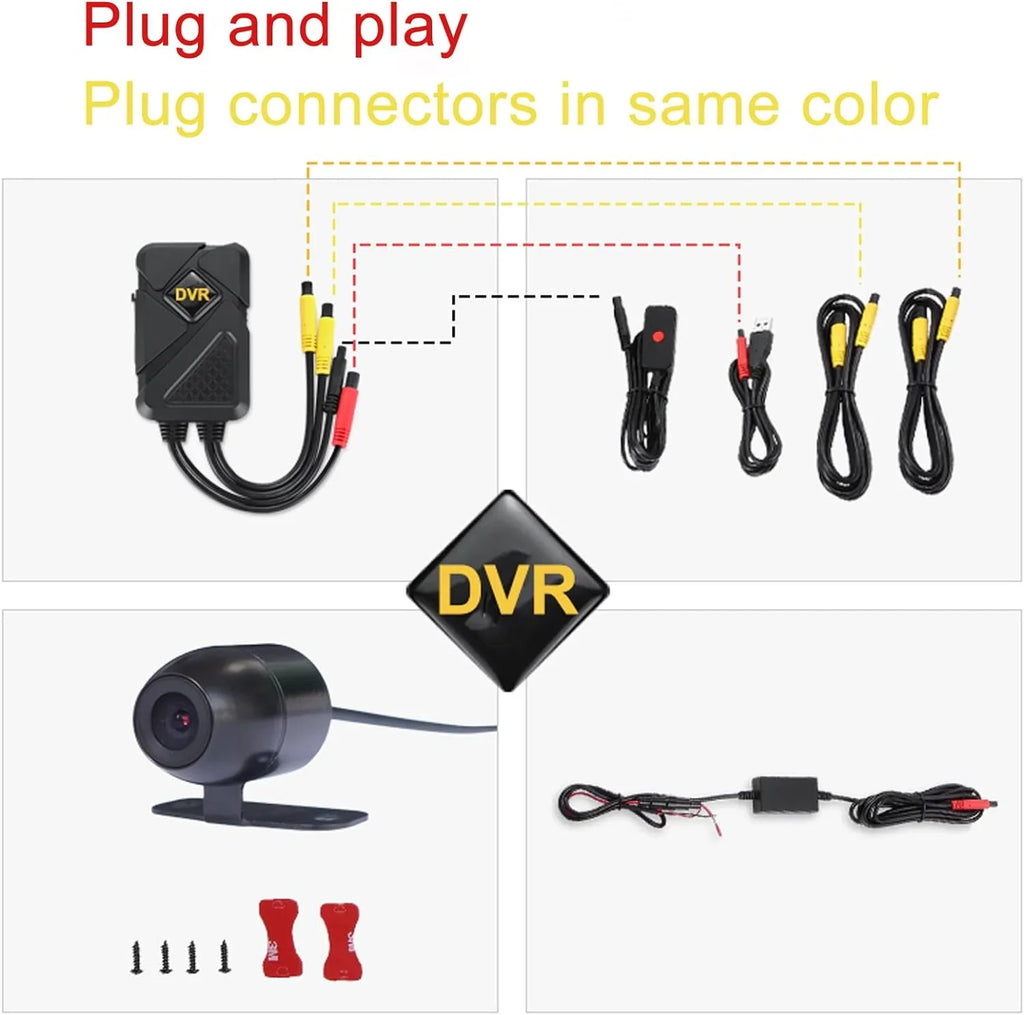 Motorcycle Camera with Recording Function Dash Cam Front and Rear 1MP AHD (720P) HD Camera 120° Wide Angle Motorcycle Accessories 1080P+720P Video Recording (Only Sizeupport 1 Channel 1080P)