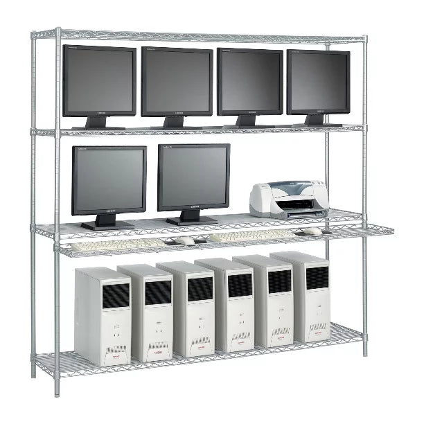 18" Deep x 42" Wide x 74" High LAN Workstation with 1 Cantilever Sizehelf