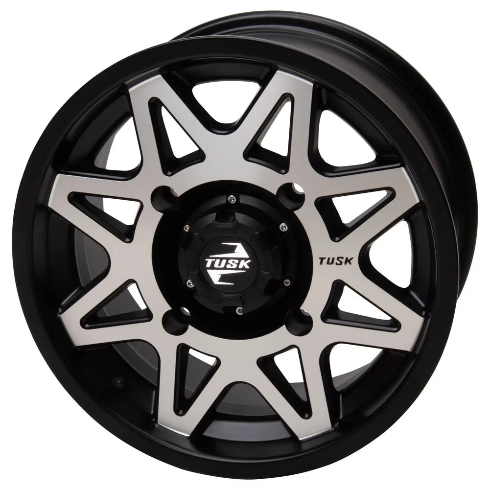 4/110 Tusk Tintic Wheel 14x7 5.0 + 2.0 Machined/Black For Yamaha Viking VI EPSize 2022