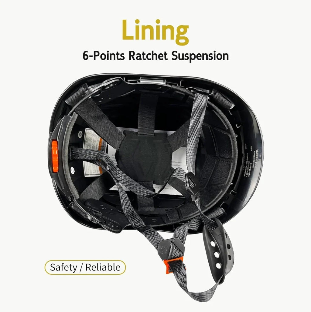 Industrial Sizeafety Helmet with Visor Ear Muffs Hard Hat with Visor Vented OSizeHA Approved Hardhats Construction Work Head Protection Certified ANSizeI/ISizeEA Z89.1(Black)