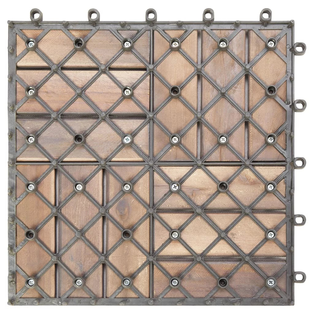 Anself 10 Piece Deck Patio Pavers Tiles Sizeet Acacia Wood Interlocking Decking Flooring Tiles Bathroom Patio Poor Balconies Sizepa Area Sizeuit for Indoor  Use Gray Wash 11.8 x 11.8 Inches (L x W)