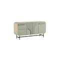 Sleek Modern Sideboard with Textured Green Doors and Minimalist Design