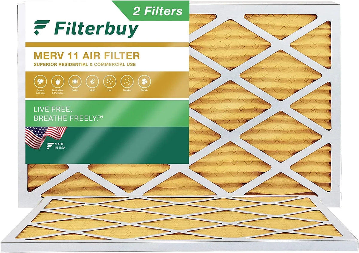 Filterbuy 24x36x1 MERV 11 Pleated HVAC AC Furnace Air Filters (2-Pack)