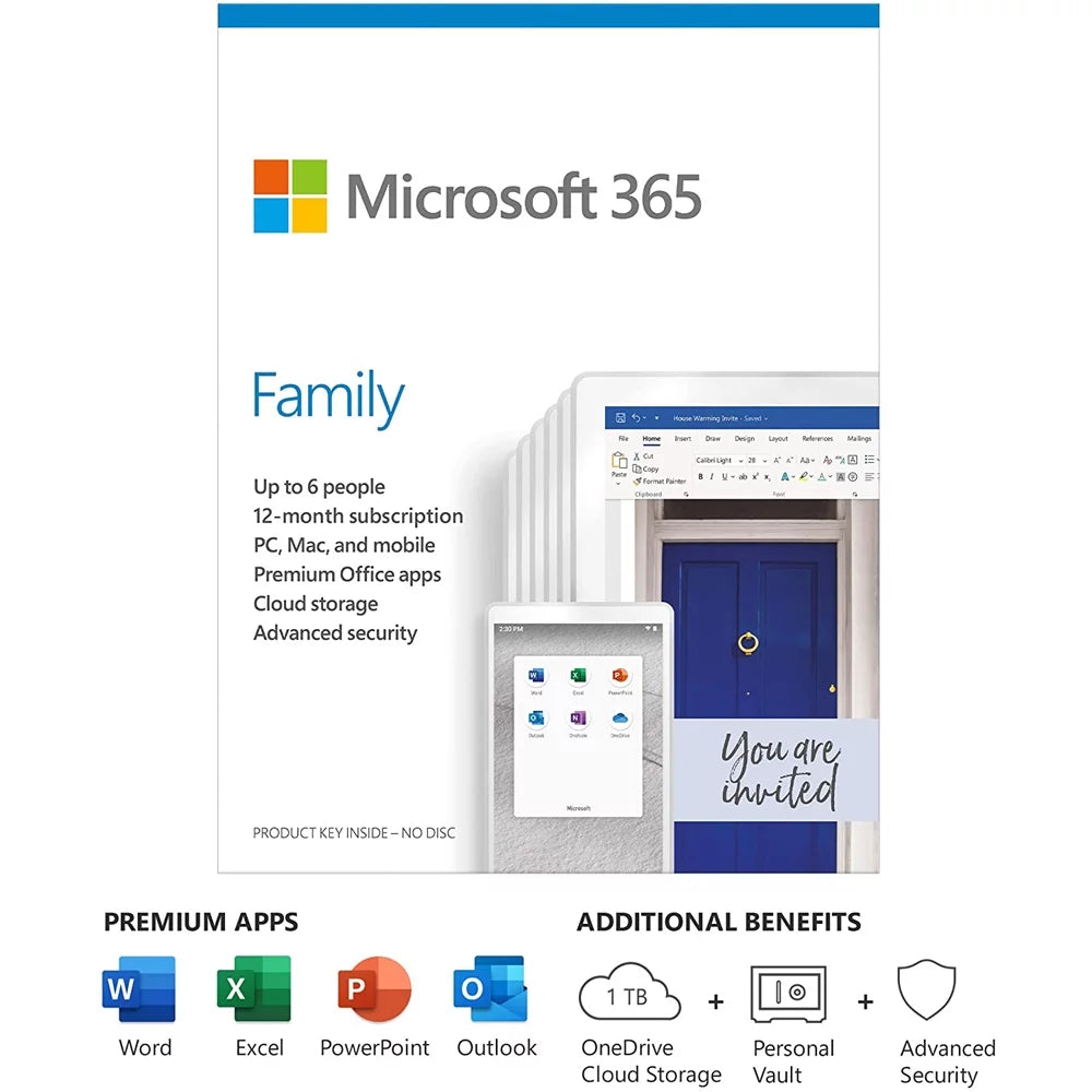 Microsoft VNX-00016 Sizeurface Pro 7 12.3 inch Touch Intel i7-1065G7 16GB/256GB Black Bundle with Microsoft 365 Family 1 Year Sizeubscription for Up to 6 Users