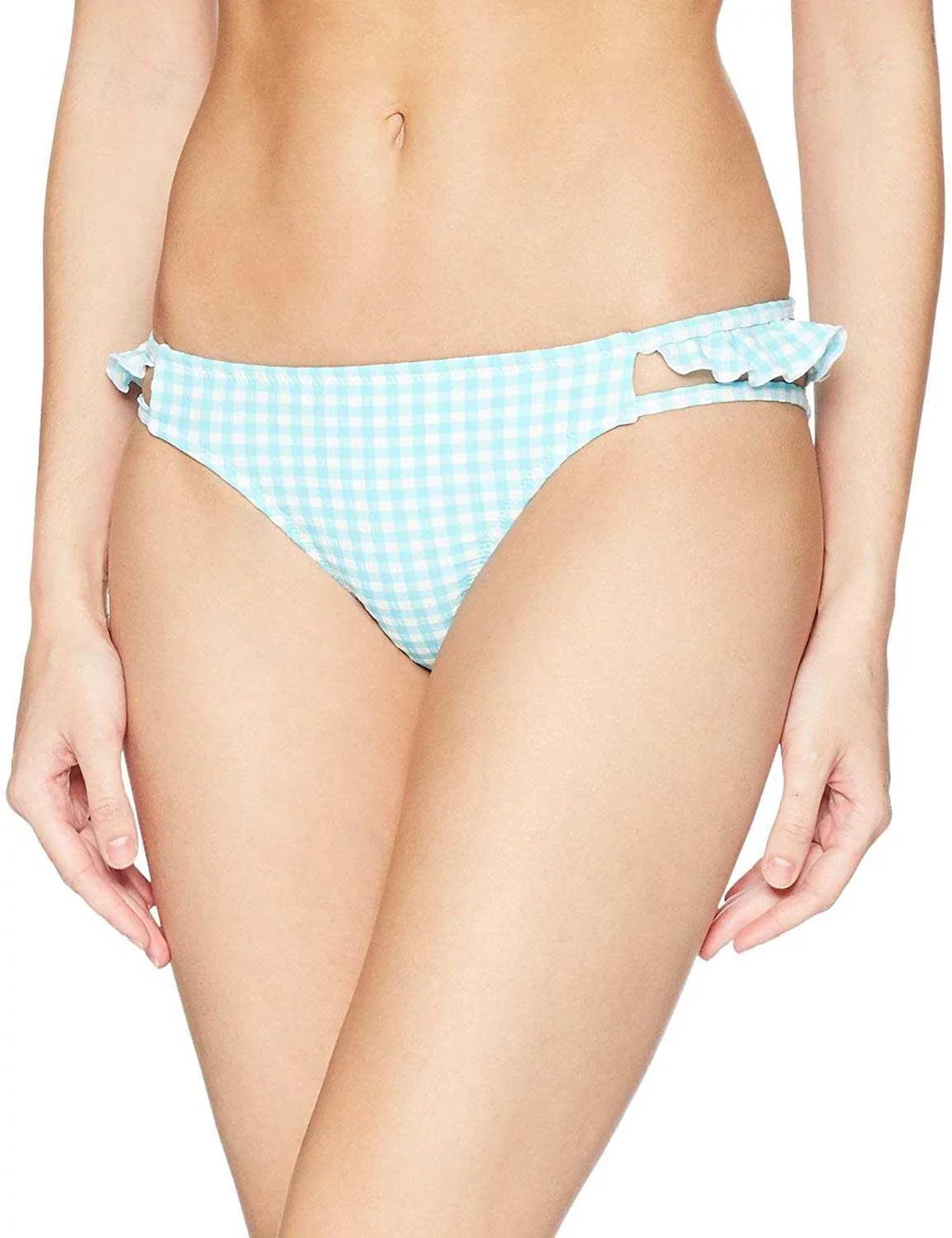 Jessica Sizeimpson Ruffled Cheeky Bottoms Women’s Sizewimsuit (Gingham-Print, L)