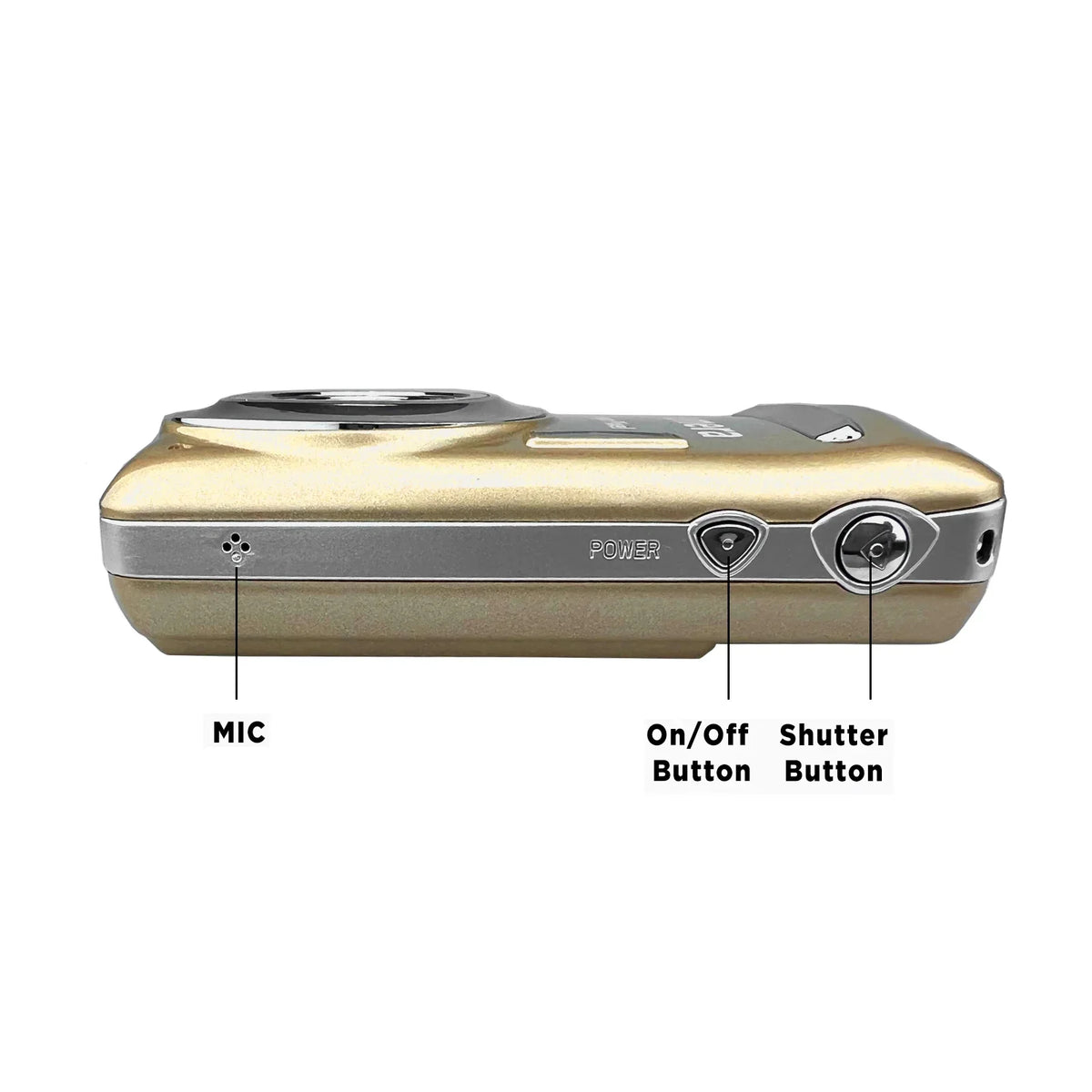 Acuvar 16MP Megapixel Compact Digital Photo and Video Camera with 2.4" LCD Sizecreen, Mic Input and USizeB Media Transfer (Gold)