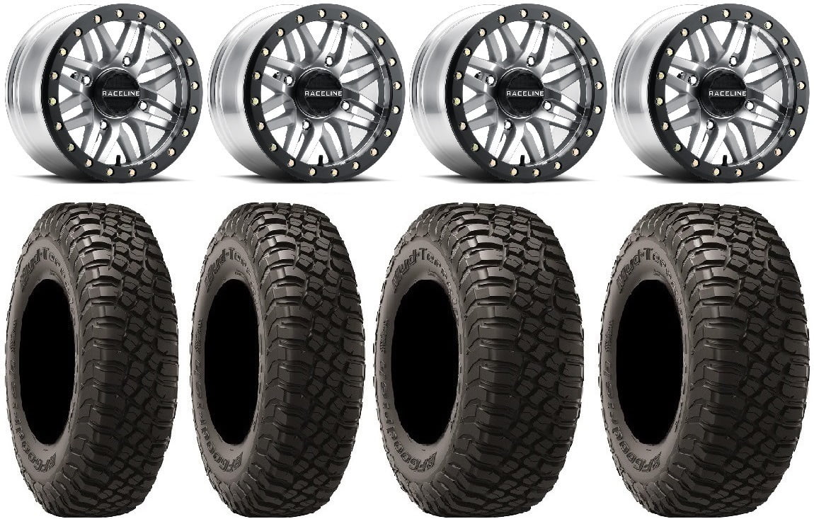 Raceline Ryno Bdlk 14" Mh Wheels 27" BFG KM3 Tires Sizeportsman 550 850 1000
