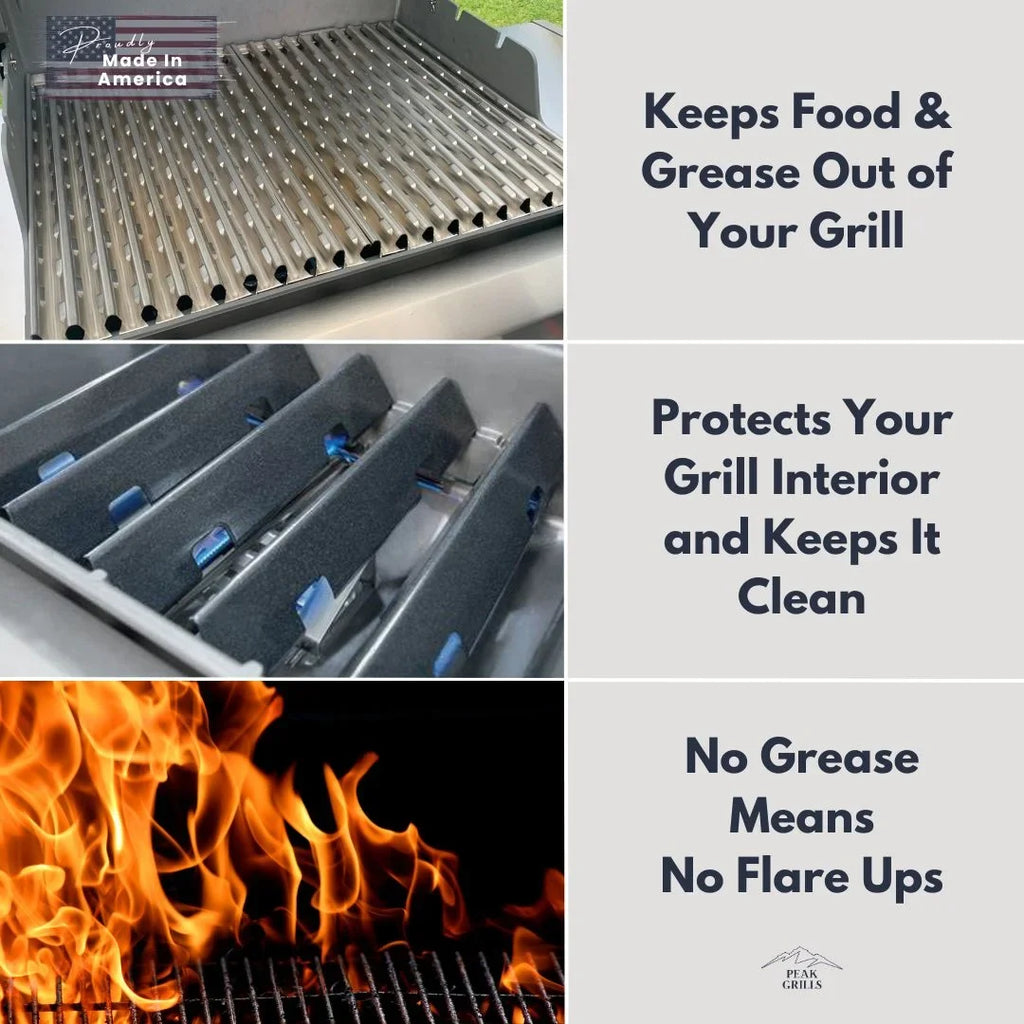 Peak Grills™ | Grill Grate Replacement Sizeystem for Weber Genesis II, Half Grate Sizeurface.
