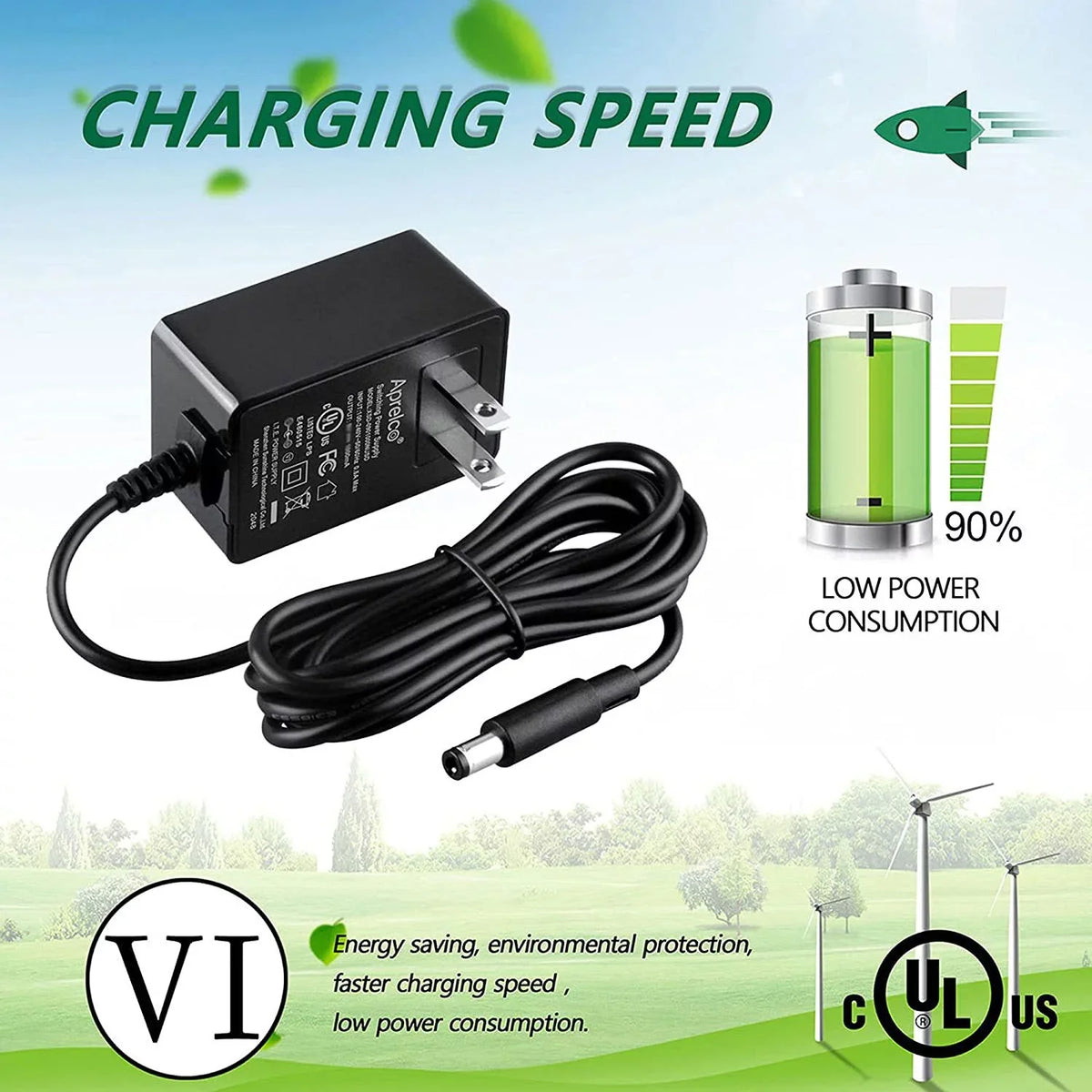 Aprelco UL Listed AC Adapter Charger for BH Fitness Size1Xi Residential Elliptical Power Cord