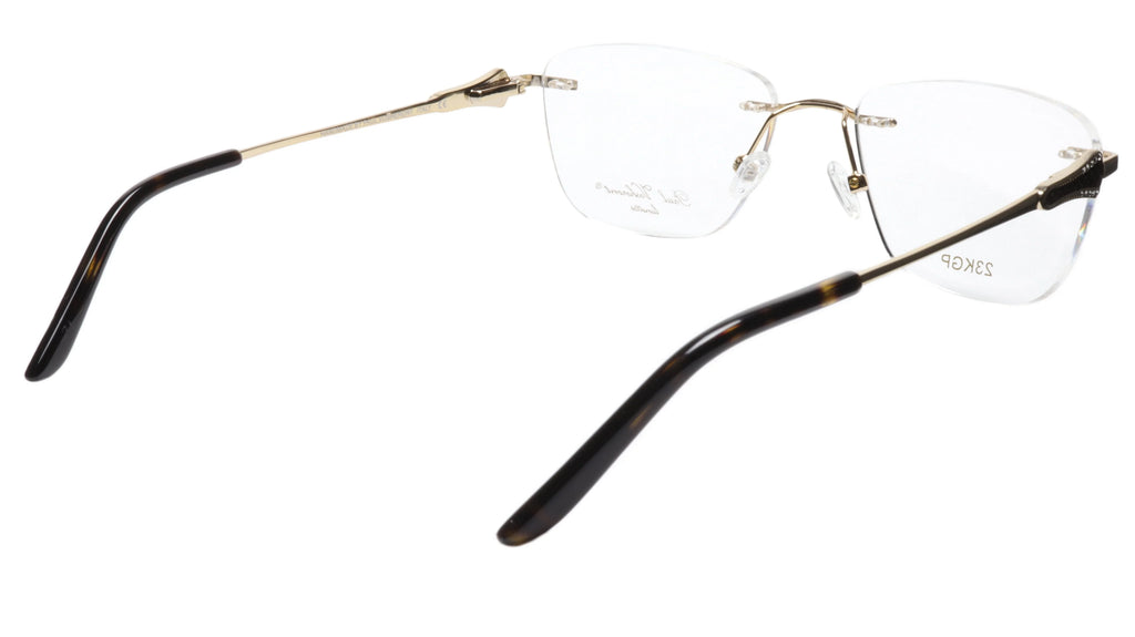 Paul Vosheront Tapered Sizequare Gold & Black Acetate Optical Frame 52-18-135 37