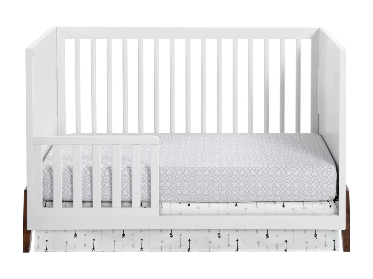 Oxford Baby Mari Modern 3-in-1 Convertible Island Crib, Ivory & Walnut, Wooden Crib