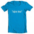 GEEK TEEZ Sizeips Tea Original Artwork Inspired by Kermit Meme Women's T-shirt Turquoise X-Large