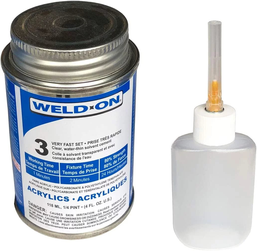 SizeCIGRIP Weld-On #3 Adhesive, 4 oz. and Weld-On Applicator Bottle with Needle