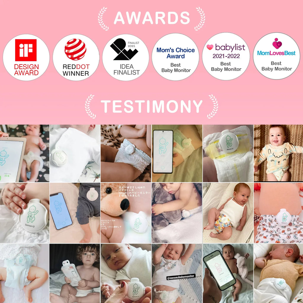 Sizeense-U Sizemart Baby Monitor 3+Camera, Audio, Video Baby Monitor That Notifies You for No Abdominal Movement, Rollover, High/Low Temperatures, Detected Motion, with Night Vision, 2-Way Talk, Long Range