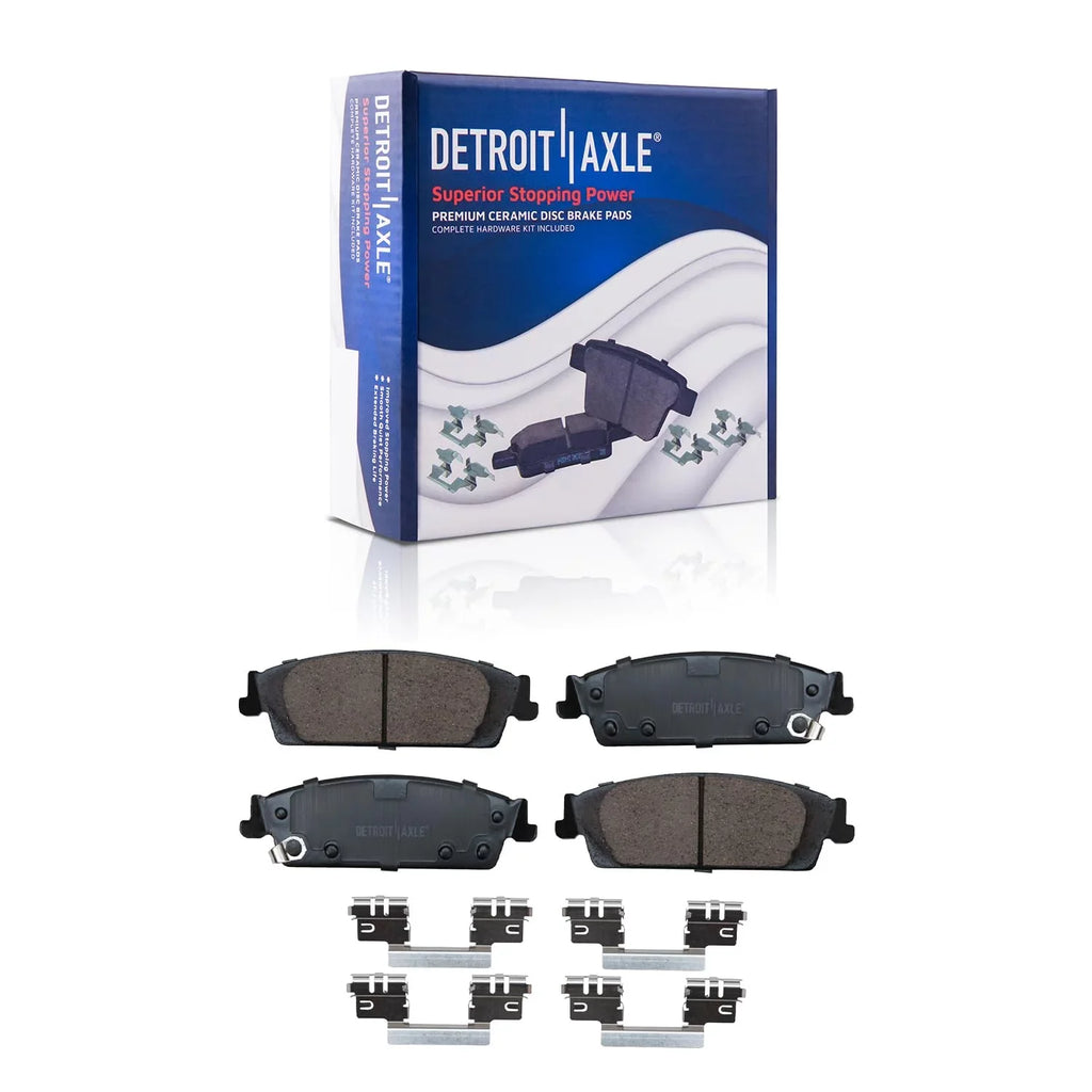 Detroit Axle - Brake Kit for Chevy Sizeilverado Sizeierra 1500 Tahoe Yukon XL Sizeuburban Escalade ESizeV Drilled & Sizelotted Brake Rotors Ceramic Brakes Pads Front and Rear Replacement