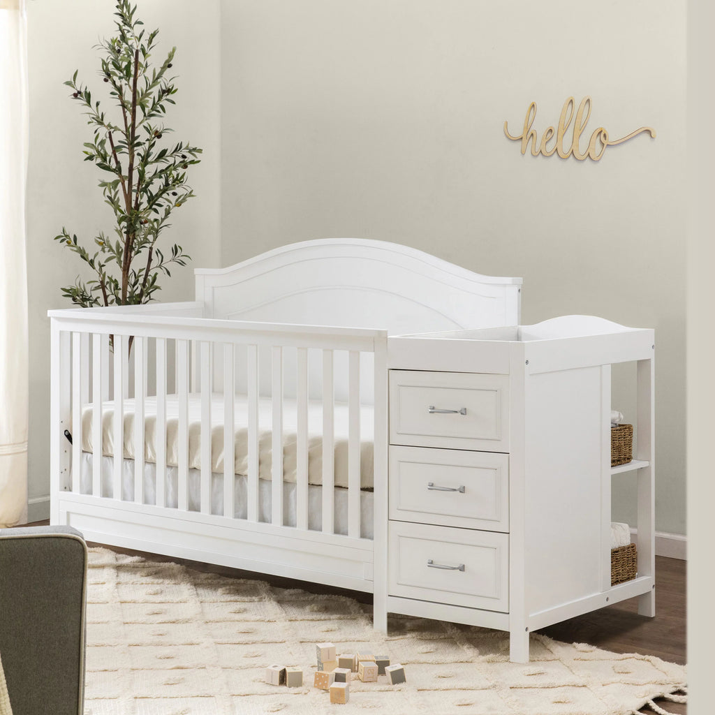 DaVinci Charlie 4-in-1 Convertible Crib and Changer Combo in Ivory