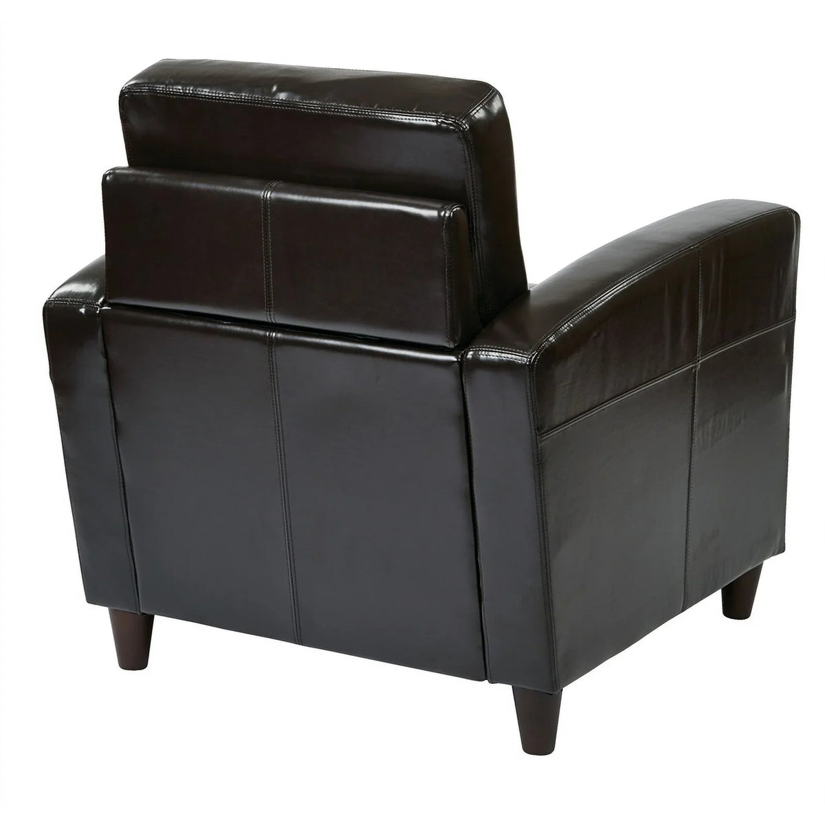 Atlin Designs 18'' Transitional Faux Leather Upholstered Club Chair in Espresso