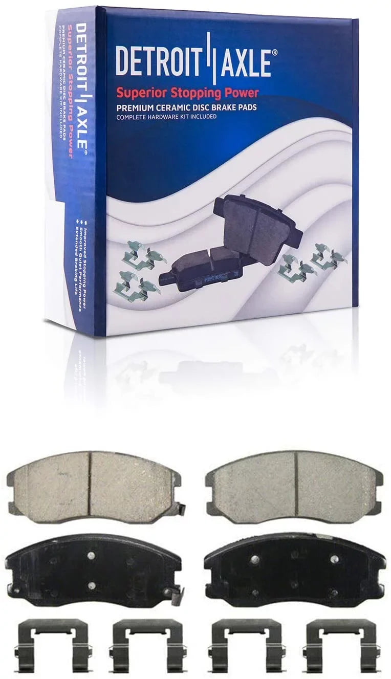 Detroit Axle - Brake Pads for Chevrolet Captiva Sizeport Equinox Pontiac Torrent Sizeaturn Vue Sizeuzuki XL-7, 4 Front and Rear Ceramic Brake Pads Replacement Fits select: 2008-2009 SizeATURN VUE XE