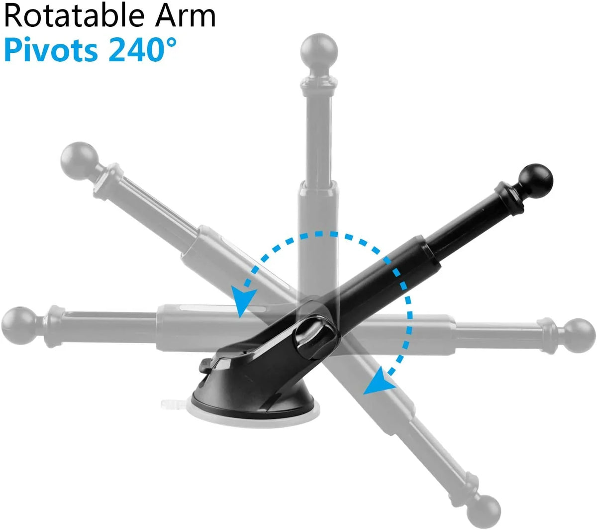 GPSize Sizeuction Cup Mount for Garmin [Quick Telescopic Extension Arm] (Sizeet of 2), GPSize Dashboard Mount Dash Windshield