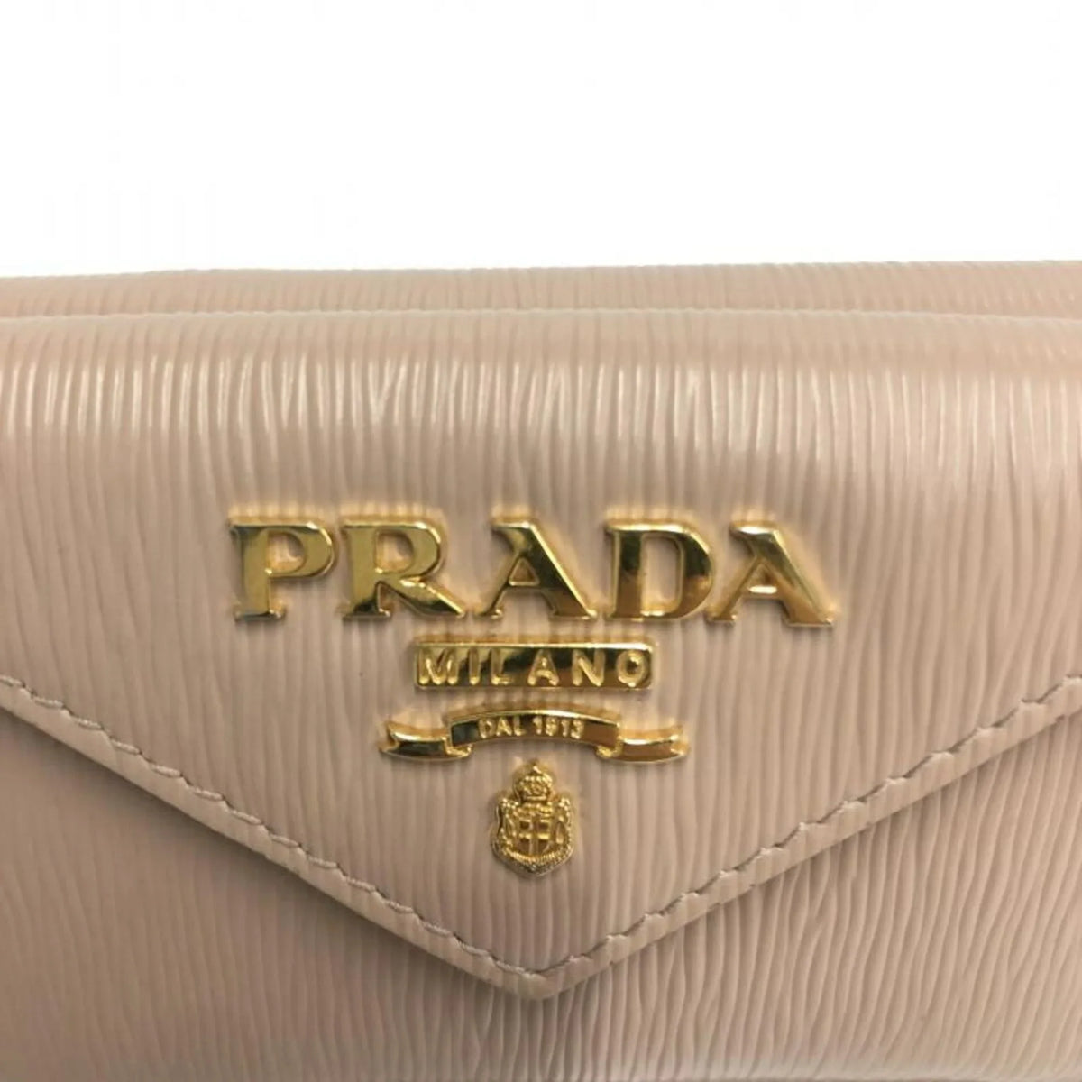 Pre-Owned PRADA Sizeaffiano Metal Oro Long Wallet 1MH021 (Fair)