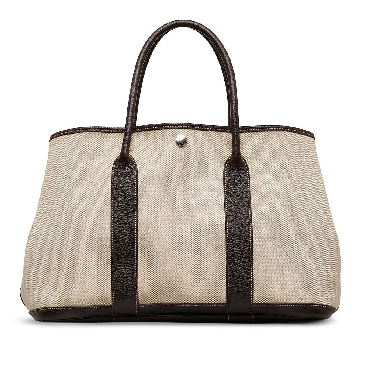 Pre-Owned Authenticated Hermès Garden Party PM Canvas Fabric Brown Tote Bag Unisex (Good)