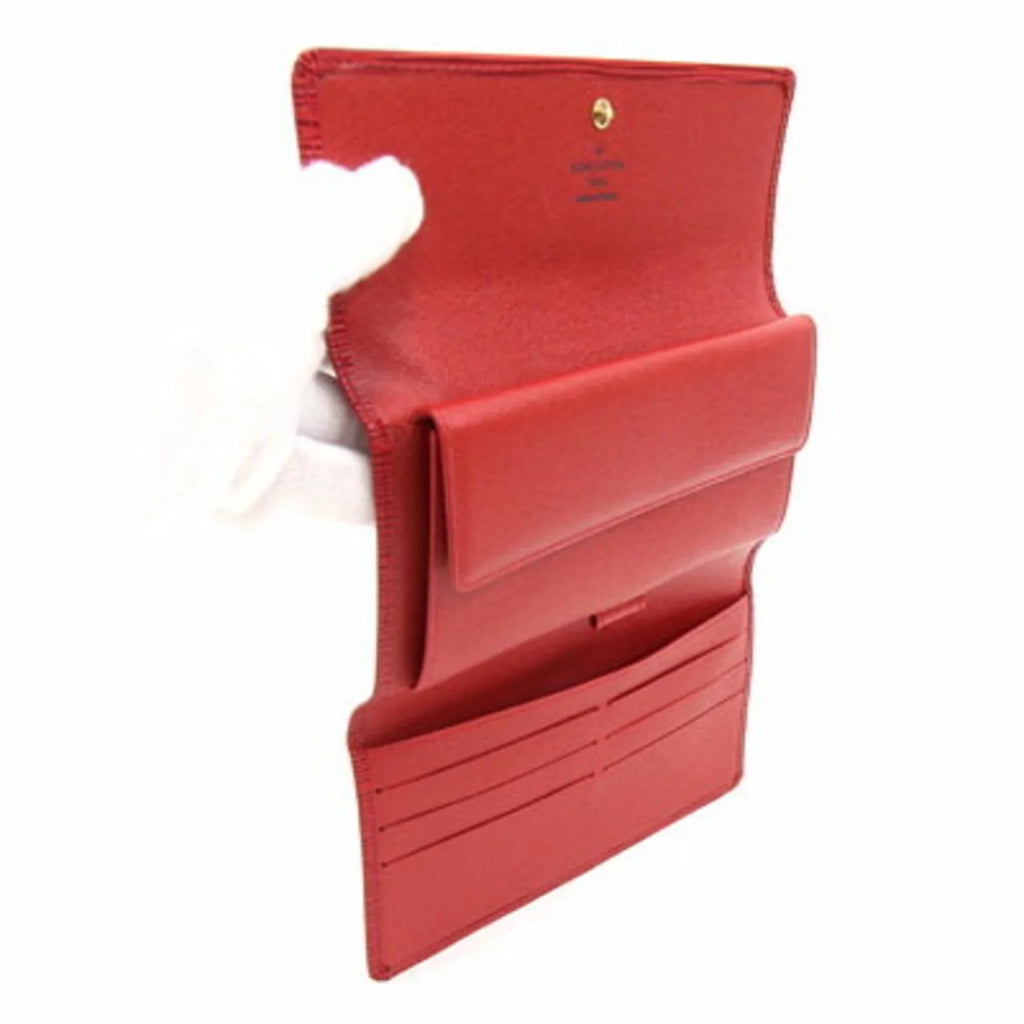 Pre-Owned Louis Vuitton Tri-Fold Wallet Epi Porto Tresor International M63387 Castilean Red Ladies (Good)