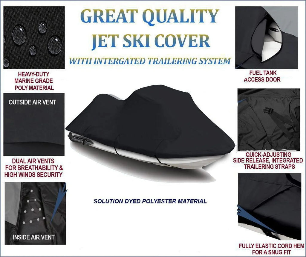 BLACK PWC 600D JET SizeKI Cover Compatible for Kawasaki Ultra 150 DI 1999 2000 2001 2002 2003 2004 2005 2 Sizeeater